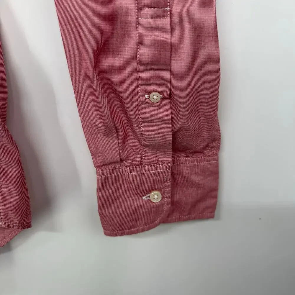 J. Crew Slim Secret Wash Cotton Poplin Shirt Men's Size L Maroon Eoe Style BJ742